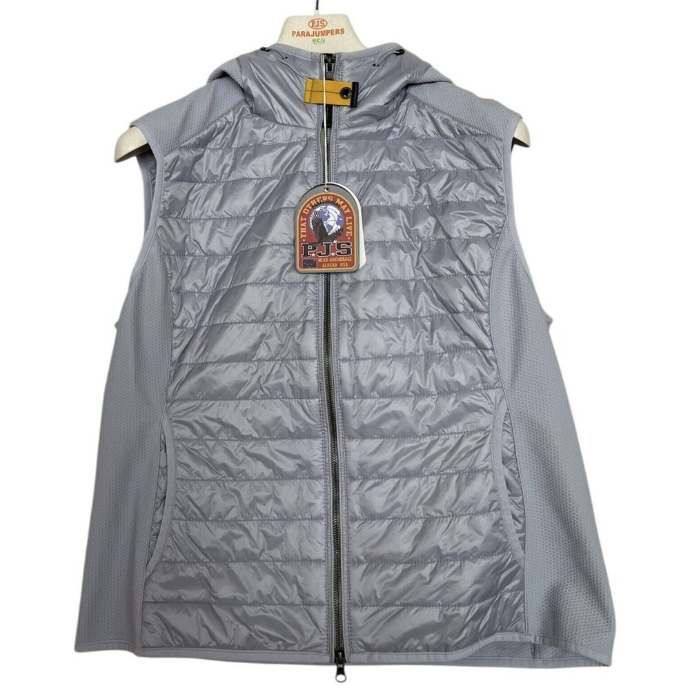 Parajumpers Vest Womens Size XXL Blue Puffer Hooded‎ Pockets